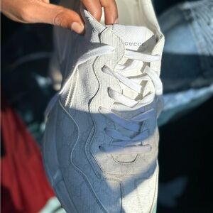 Gucci Textured White Sneakers